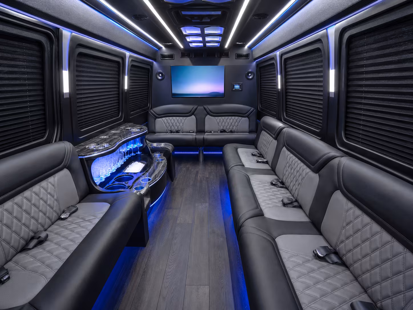 pearland 25 passenger party bus interior
